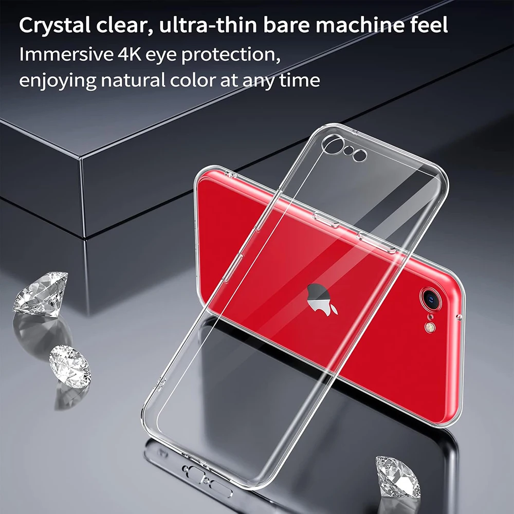 Ultra Thin Silicone Soft Case For iPhone SE 2022 2020 7 8 Transparent Shell Clear Back Cover Case For SE3 SE2 SE 2 3 iPhone8 7