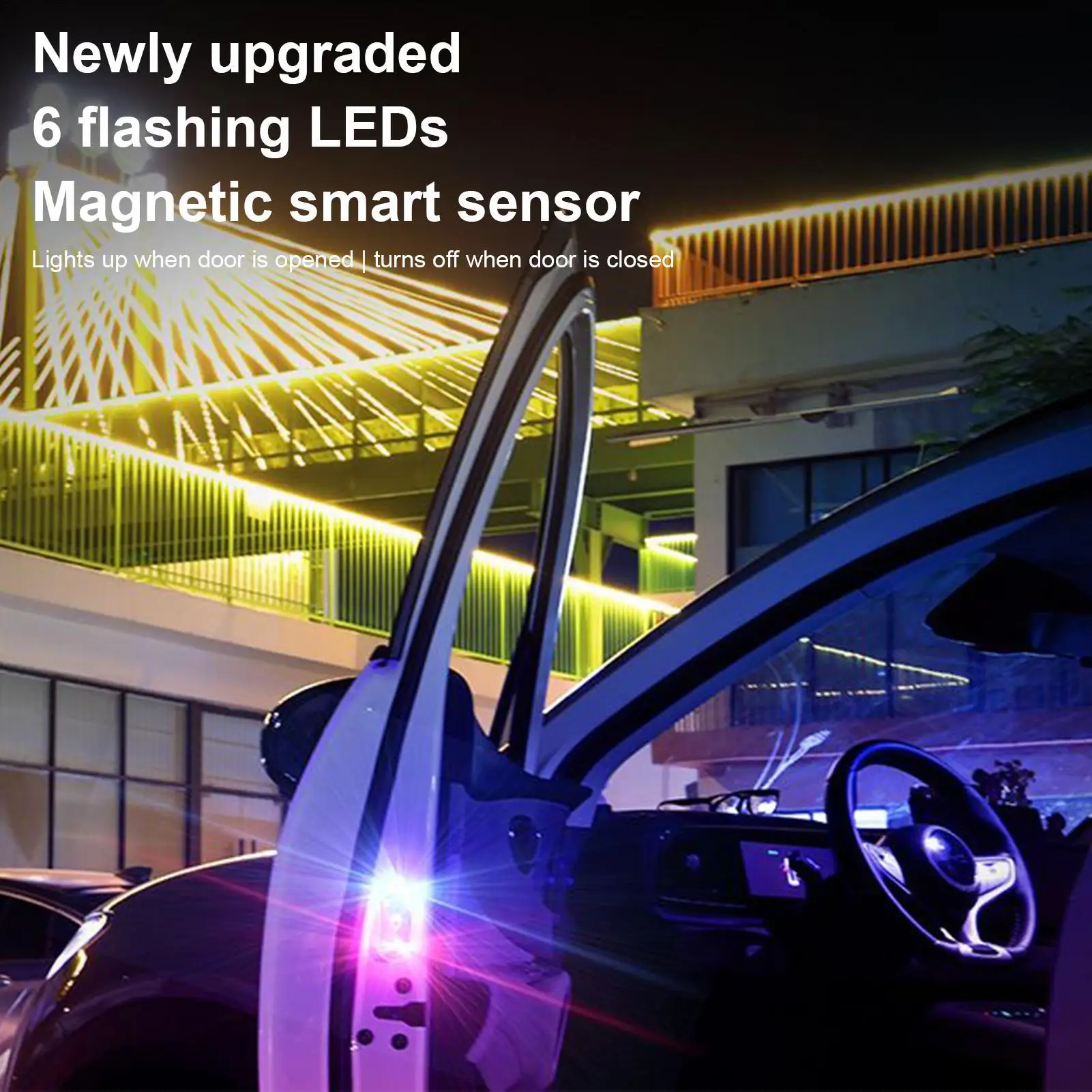 

Car Door Projector Lights Magnetic LED Welcome Sensor Light Projector USB Charging Warning Lamp for Vehicle Night Driving RV