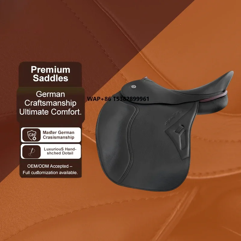

Supportive Deep Seat Leather Dressage Horse Saddle Susan Knee Support for Advanced Flatwork Training Black Brown