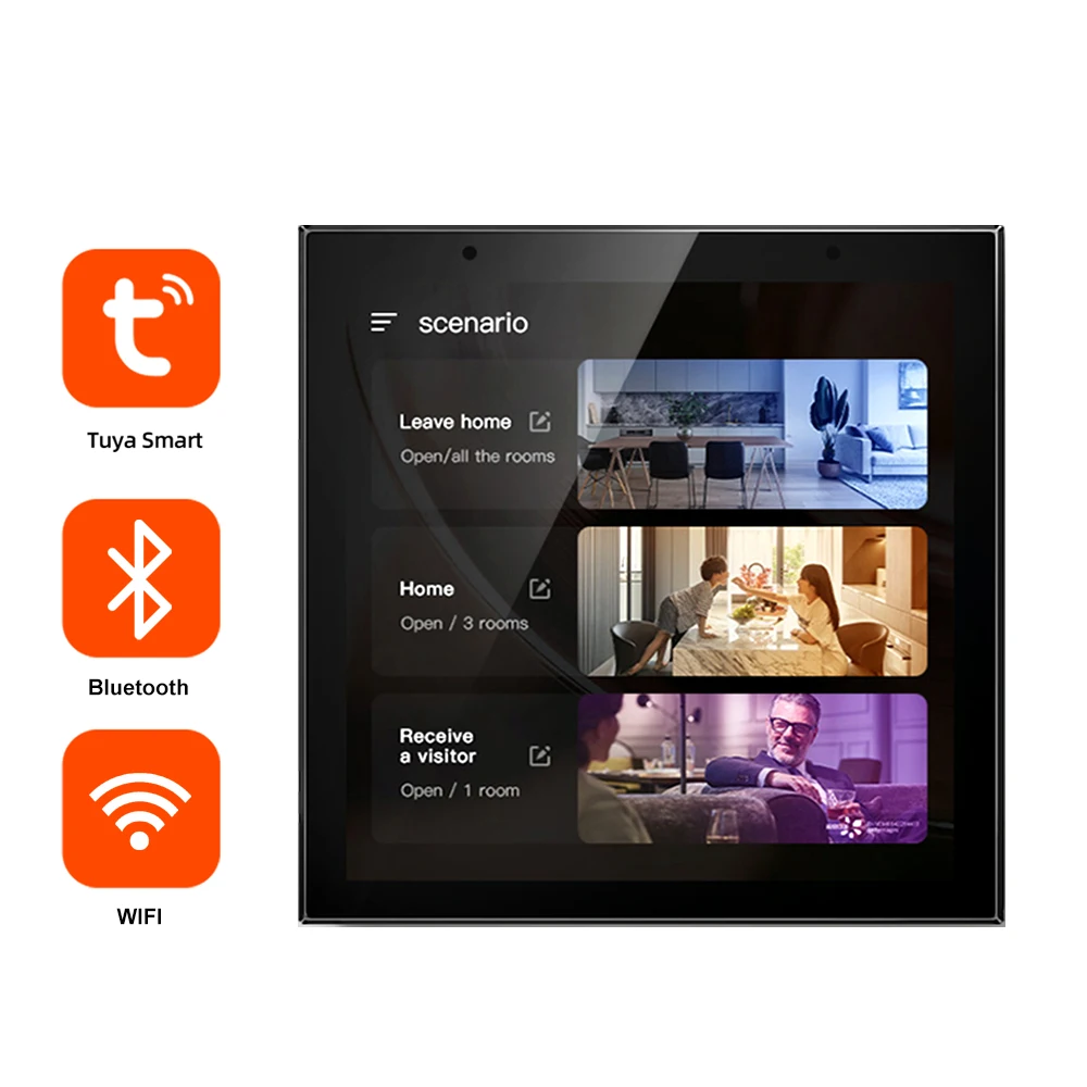Tuya Smart Home Zigbee Gateway Wifi Domotica Panel 4 Inch LCD Touch Sceen Remotely Control Appliance Residential Light Switch