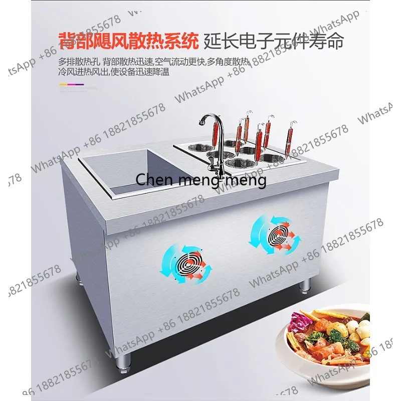 

Шестиглавая многоголовочная коммерческая индукционная плита, мощная многофункциональная плита для пряного супа, лапши, 6000 Вт