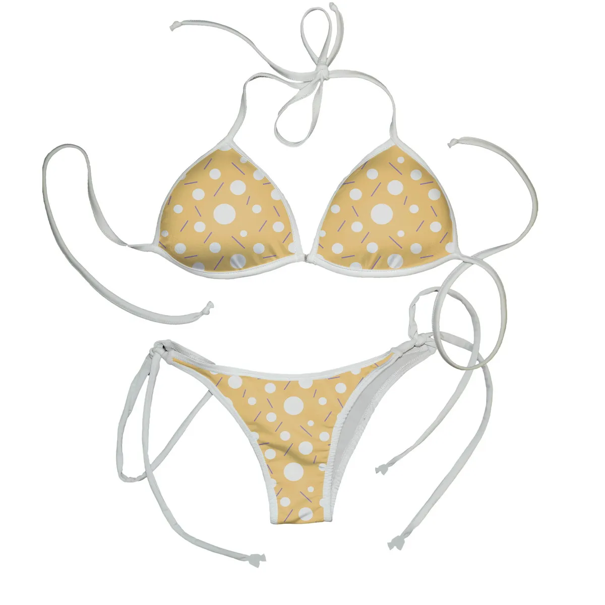 Neuer Dreieck-Bikini, rückenfrei, neuer sexy heißer Damen-Badeanzug mit hochwertigem 3D-Druck, Strand-Sommer-Badeanzug B6