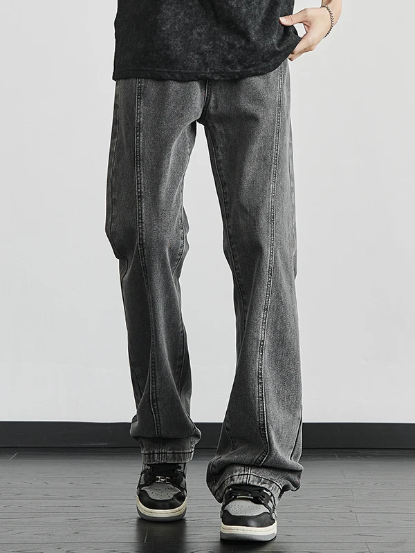 

Американские джинсы в стиле ретро, мужские джинсы Wasteland Sle Faded, модные прямые брюки с широкими штанинами, универсальные длинные брюки High Street INS Knife