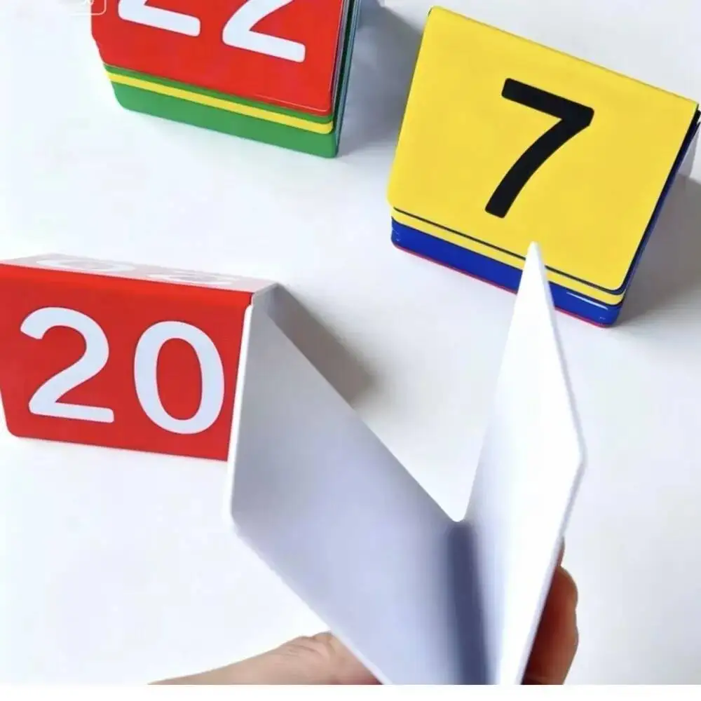 20 Stück doppelseitige Tischnummern aus Kunststoff, quadratische Tischnummernkarten, Nummernschilder für Restaurant, Hotel, Schreibtisch, Nummern 1–20 – Detail 3
