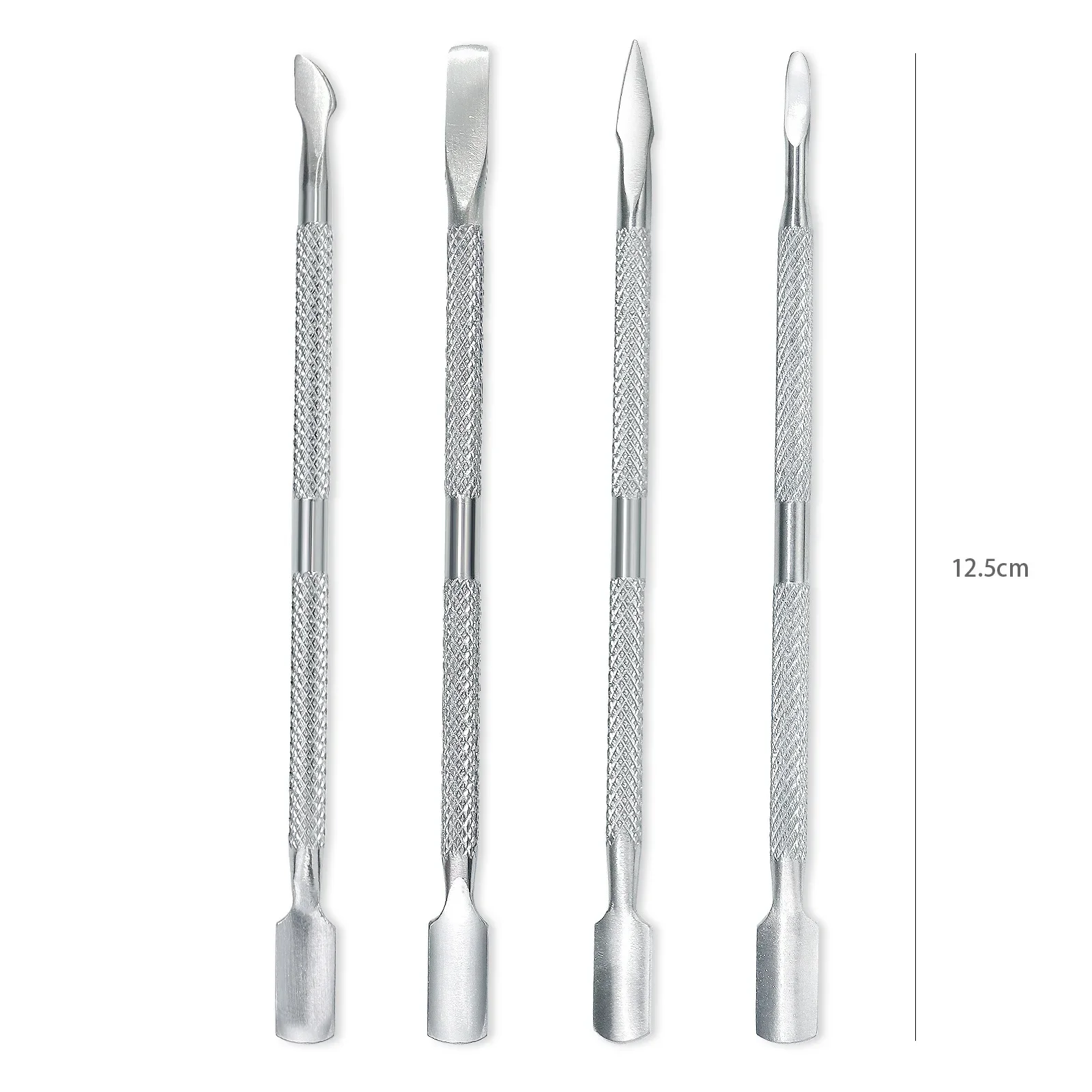 4pcs/Lot Stainless Steel Cuticle Remover Double Sided Finger Dead Skin Push Nail Cuticle Pusher Manicure Nail Care Tool
