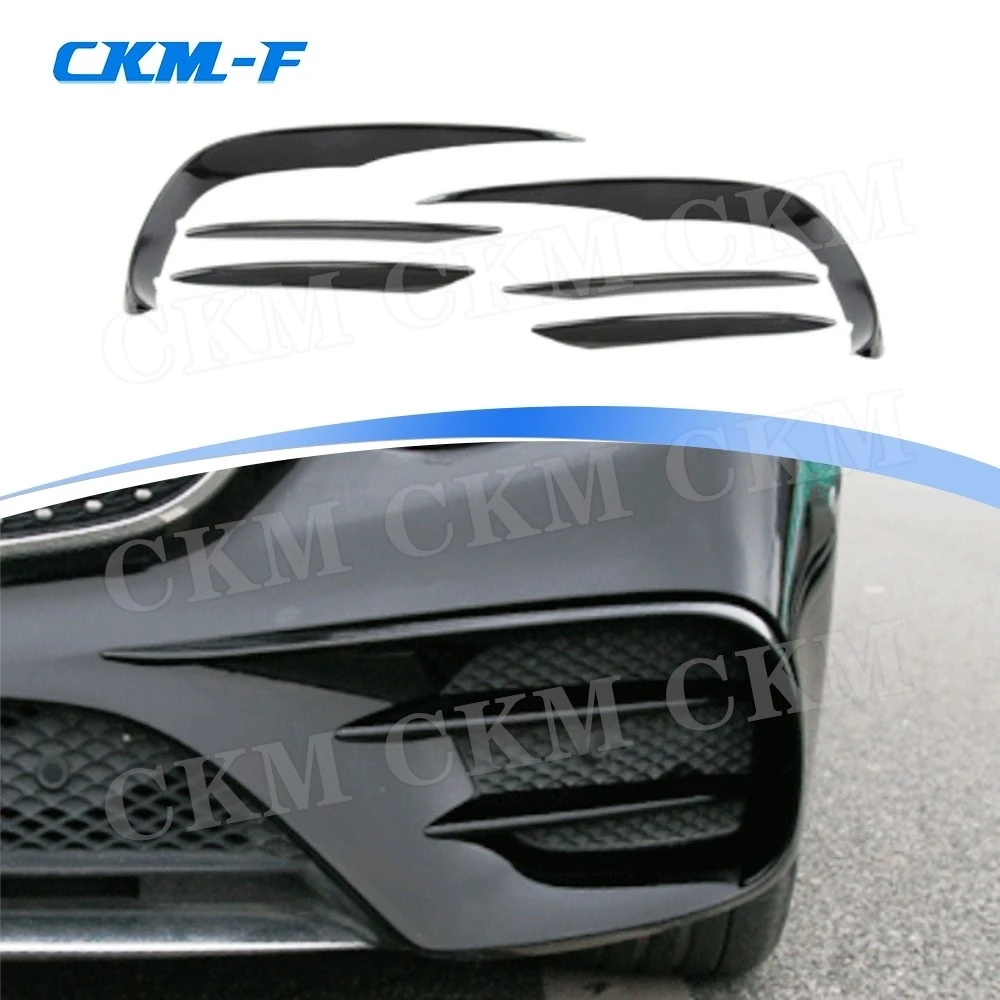 ABS Carbon Look Front Bumper Splitters Aprons For Mercedes Benz E Class C238 E200 E300 E400 E500 E53 E63 coupe 2 Door 2017-2019