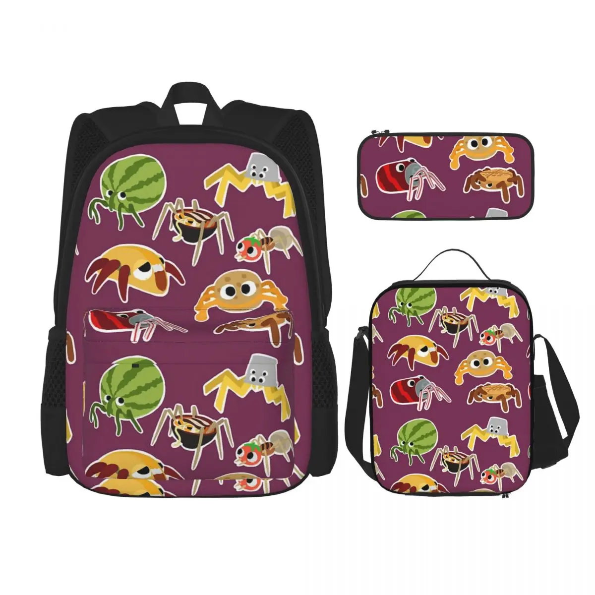 

Bugsnax Bug Pack Fan Art Kinda Bug Backpacks Bookbag Children School Bags Kids Rucksack Lunch Bag Pen Bag Three-Piece Set