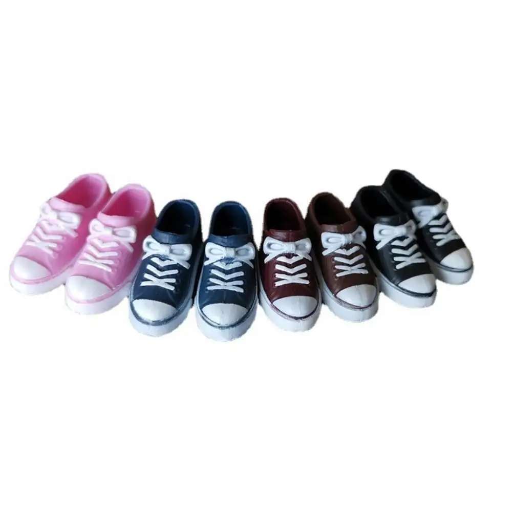 Round Toe 30cm Doll Sneakers Solid Color Mini 1/6 Doll Shoes Flat Heeled Shoes Cute PVC Doll Casual Shoes 2cm