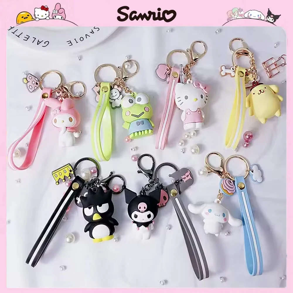 

Kawaii Keychain Kawaii Cartoon Kuromi Car Key Ring Melody Cinnamoroll Backpack Pendant Ornaments Girls Gifts