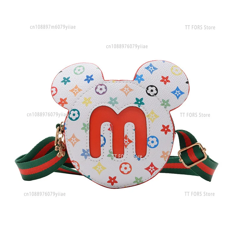 

M Letter Children's Crossbody Bag Mickey Mouse Cartoon Pattern Cute Kids Shoulder Bag Girls Coin Purse Christmas Birthday Gift