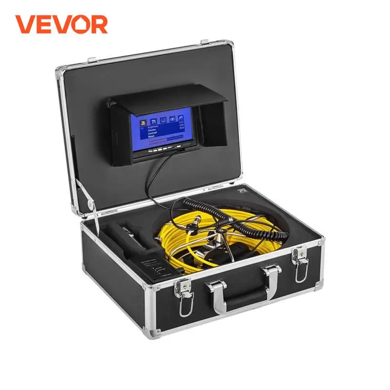 VEVOR 20/30/50M Pipe Inspection Video Camera DVR Recording Function 7/9in Monitor IP68 Drain Sewer Pipeline Industrial Endoscope