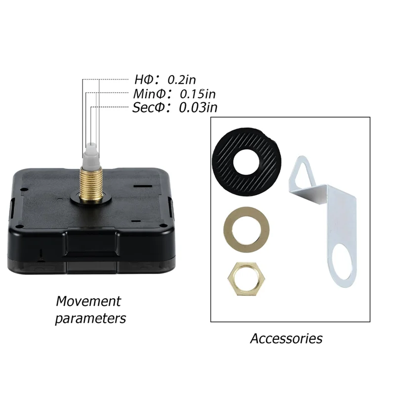 IALJ-Clock Mechanism Replacement Battery Operated Silent Clocks Kit Clock Hand DIY Repair Parts Shaft Length