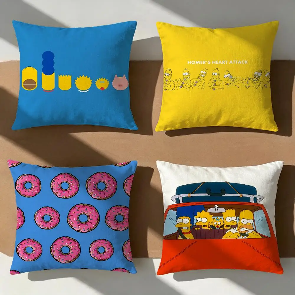 Animation The Simpsons Cushion Cover Pillow Cover Nordic Minimalist Throw DoubleSided Print Cushion Case for Sofa Bedroom Decor