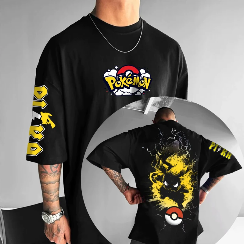 pokemon-anime-periferico-pikachu-estampado-de-manga-curta-masculina-e-feminina-e-harajuku-camisetas-soltas-e-casuais