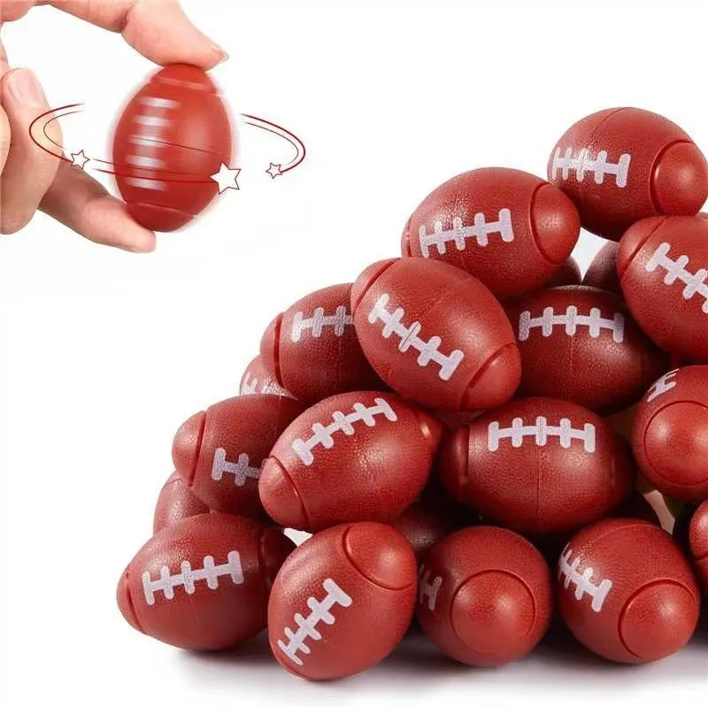 6 Pcs American Football Fidget Fidget Spiral Finger Gyro Gacha Machine New Fancy Stress Relief Toy