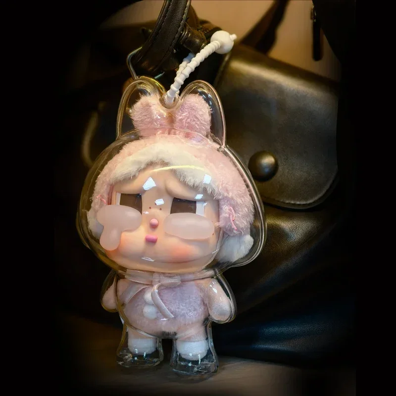 POPMART CRYBABY 시리즈 울고 아기 비닐 플러시 얼굴 보호 케이스 보호 커버에 대한 투명 보호 커버 먼지 케이스