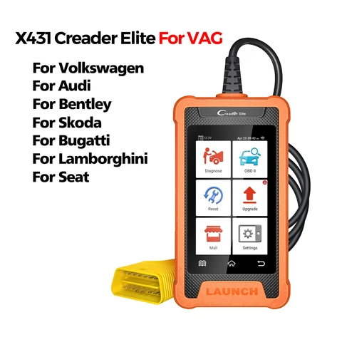 LAUNCH X431 Creader Elite для VAG, профессиональные инструменты для полной диагностики системы, онлайн кодирование ЭБУ, 31 + Функция сброса, сканер OBD2