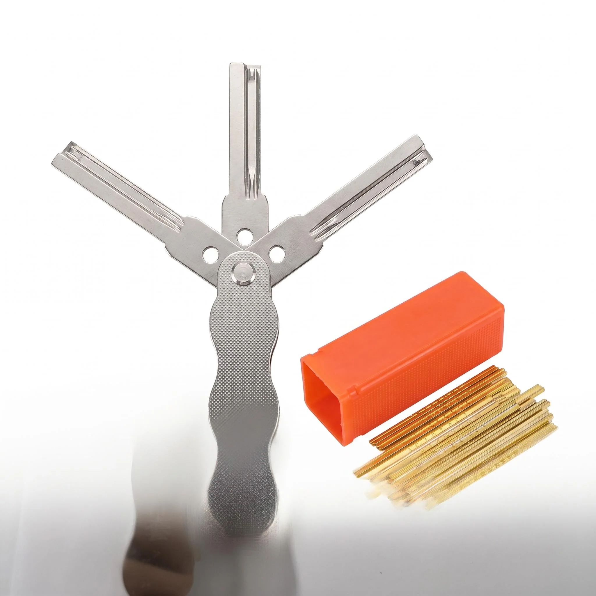 Professional AB Kaba lock-opening tool; a stainless steel folding lock opener designed for locksmiths' practical use.