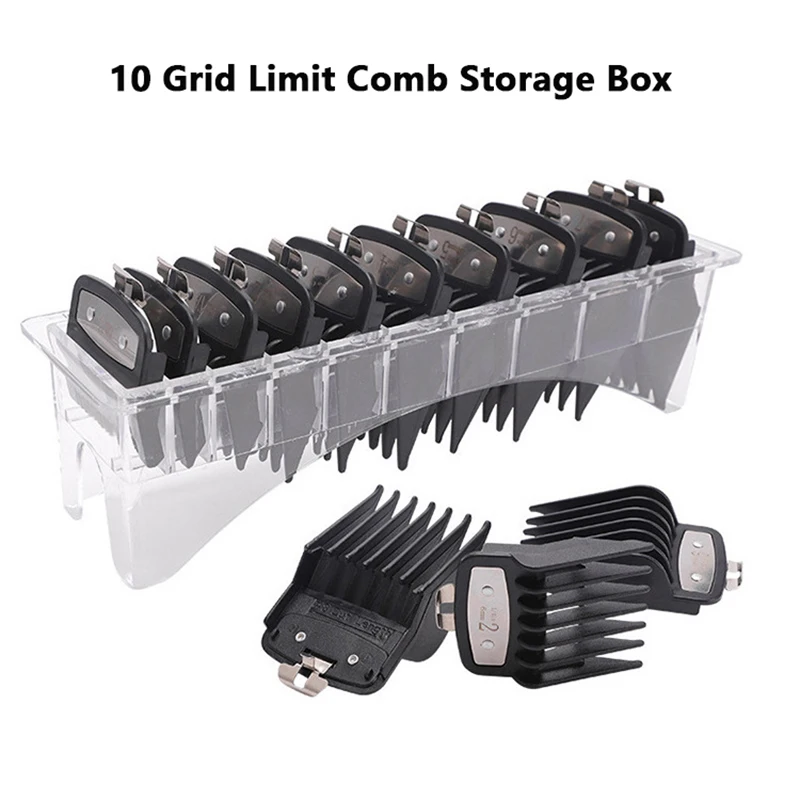 Barber Electric Clipper Storage Limit Comb Case For 10 Grid Guide Combs Organizer Box Hairdresser Styling Tool Accessories