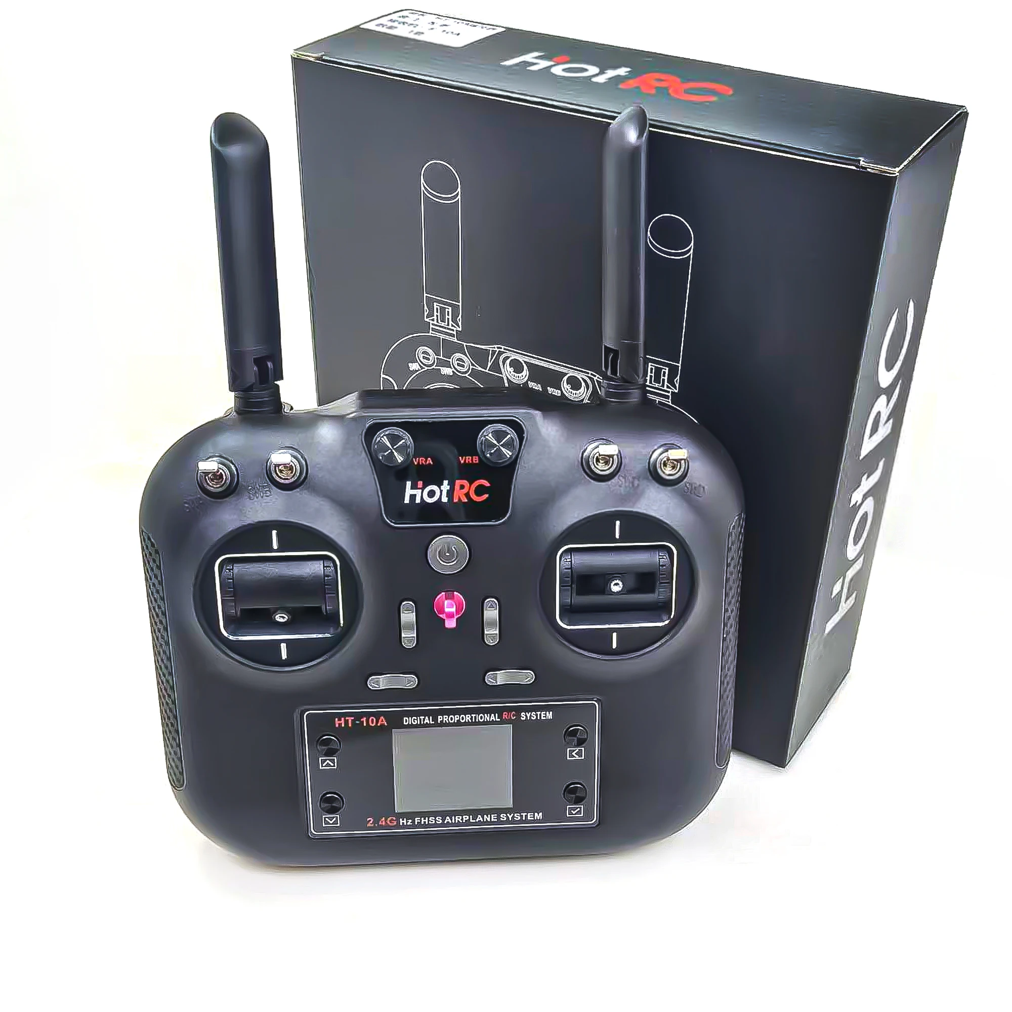 Heißer Verkauf: RC HT-10A HT10A 2,4GHz 10-Kanal Fernbedienung mit F-10A Empfänger für RC Flugzeuge, Fahrzeuge, Boote und Drohnen Zubehörteile