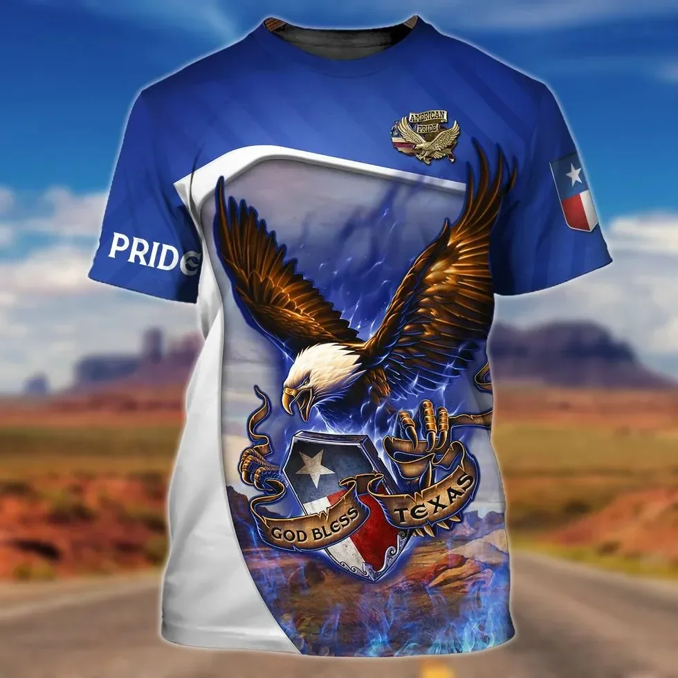 Camisetas con estampado de My Texas en 3D para hombre, Tops de gran tamaño, camisetas de manga corta, ropa de calle informal a la moda