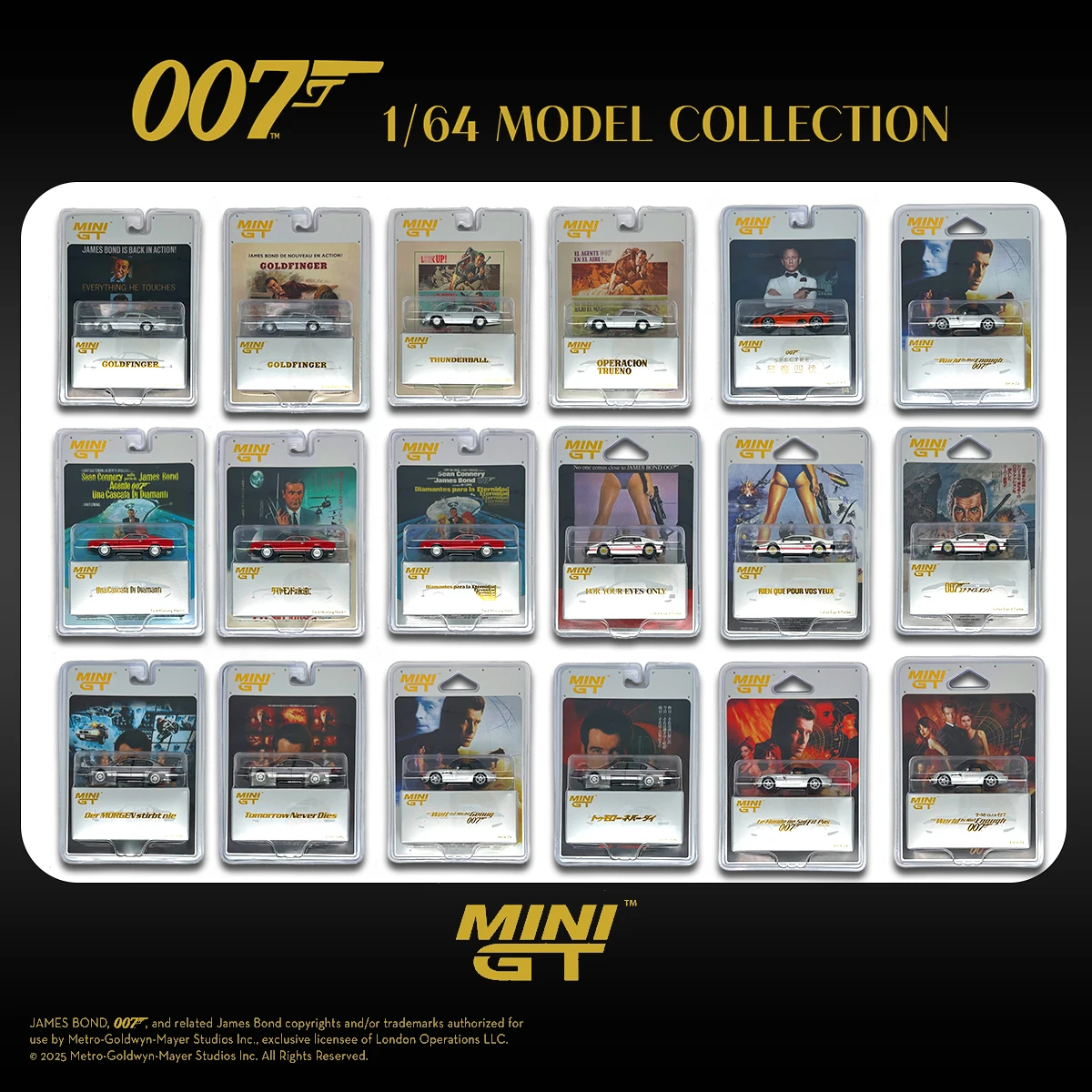 

MINIGT 007 1:64 Цветок лотоса BMW Z8 Ford Mustang Aston Martin Литая под давлением модель автомобиля игрушки 907 906 905 902