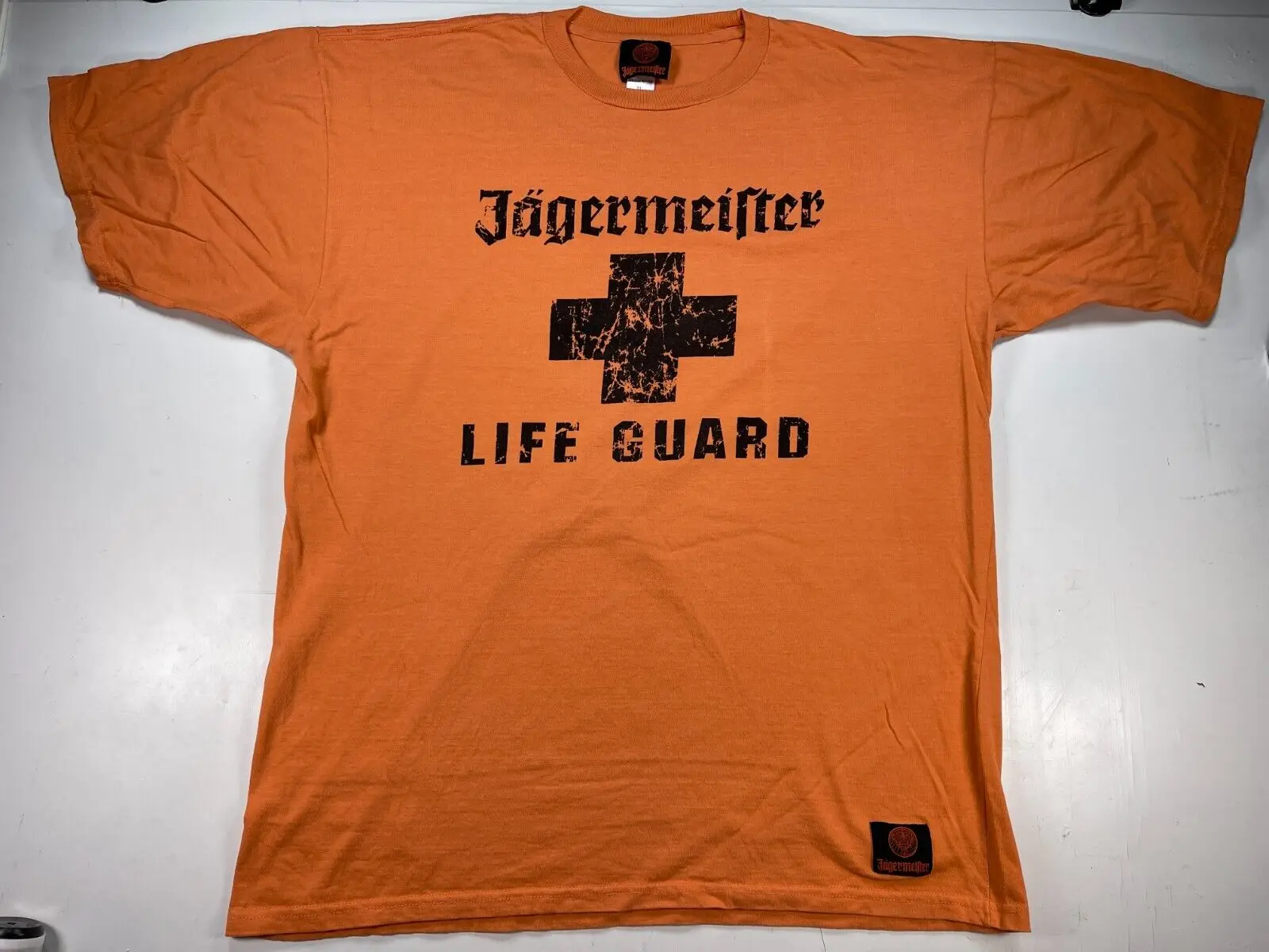 Jagermister Life Guard Mens Alcohol Orange Shirts XL shots party summer