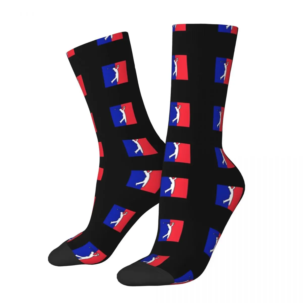 Funny Happy Men's compression Socks Handsome Swing Retro Harajuku Golf PGA Hip Hop Novelty Pattern Crew Crazy Sock Gift Printed