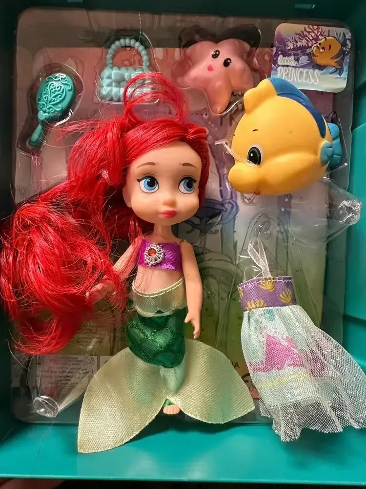 Disney gefroren Anna Elsa Prinzessin Puppe Belle lange Haare die kleine Meerjungfrau Mini-Salon verkleiden Spielzeug Set Spielzeug für Geburtstags geschenk