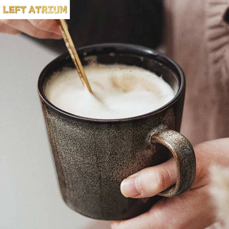 Flame-Killed Ceramic Mug Office Vintage Coffee Cup Milk Cup Breakfast Oat Cup Beverage Cups Household Tea Cups Juice Cups