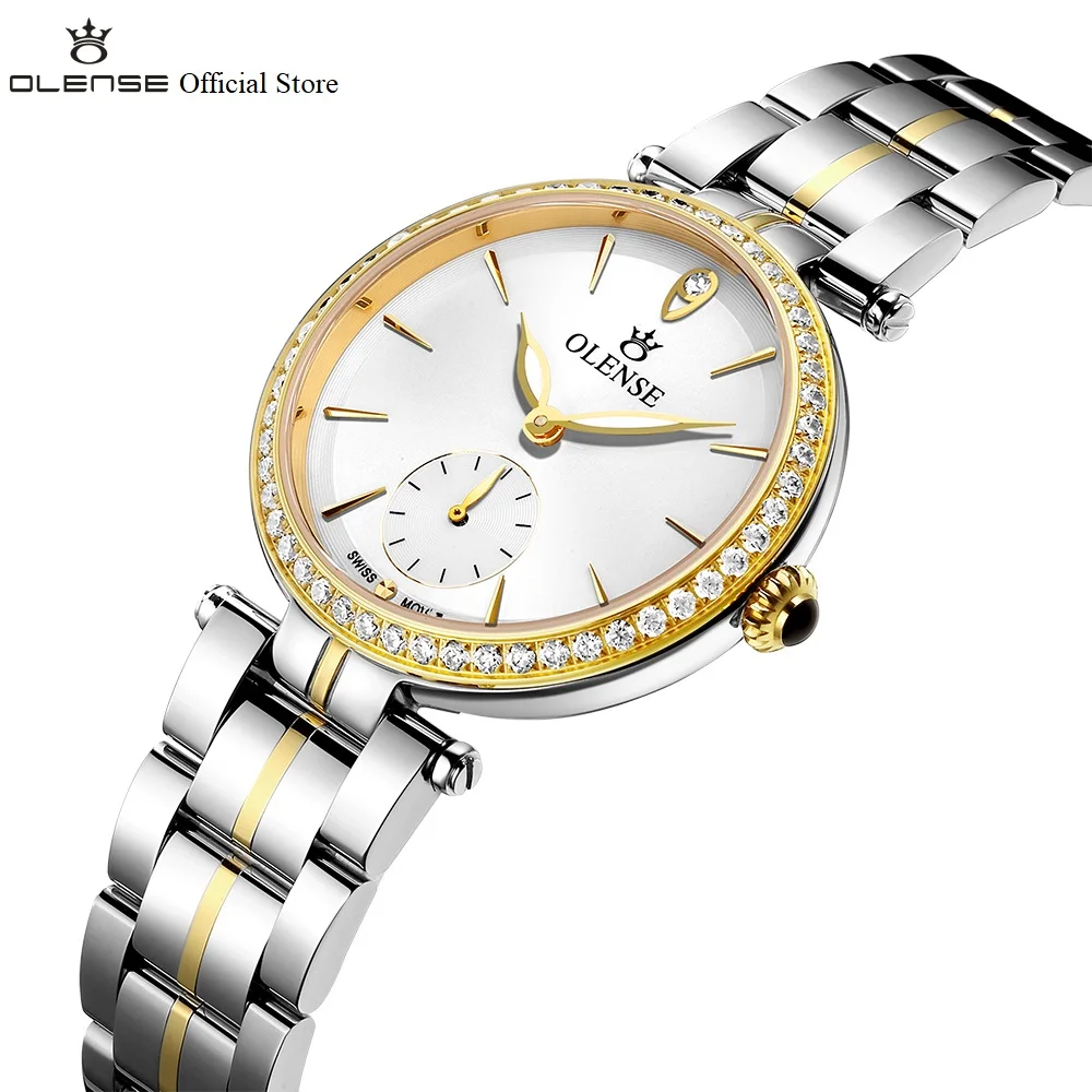 

Watch for Women OLENSE LQ8036 Quartz Wristwatches Dresses for Women 2023 Sapphire Crystal Diamonds Case Luminous Ladies Watches