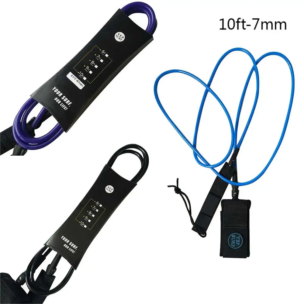 

Surfboard Leash Yep.Surf 10ft 7mm Leash Surf Rope SUP Board Leash Surfing Black/Blue/Purple Leash Coleira Paddle Leash