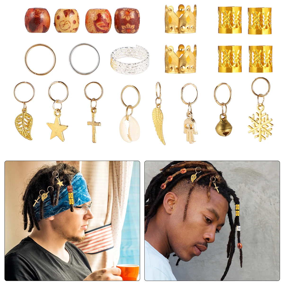 172 قطعة حلية حلقات أصفاد شعر إبداعية ملحقات المجدل المجدل أنبوب تخريمي للنساء