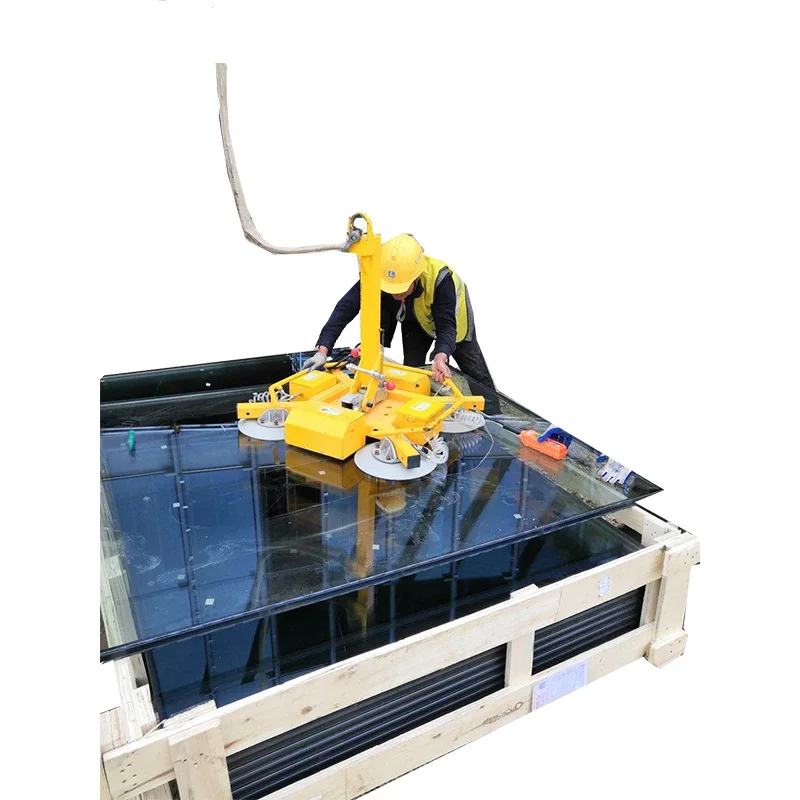 8 Pads 800kg Rotating Vacuum Glass Sucker Vacuum Suction Cup for High Building Glass Installation