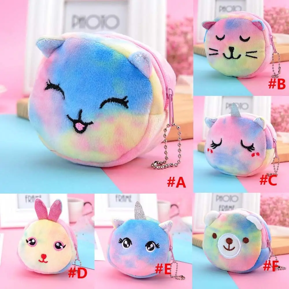 Borsa portaoggetti per unicorno Borsa portachiavi per gatti Borsa per ciondolo Porta soldi Custodia per portafoglio Borse Portamonete in peluche Mini portafoglio Portachiavi in peluche