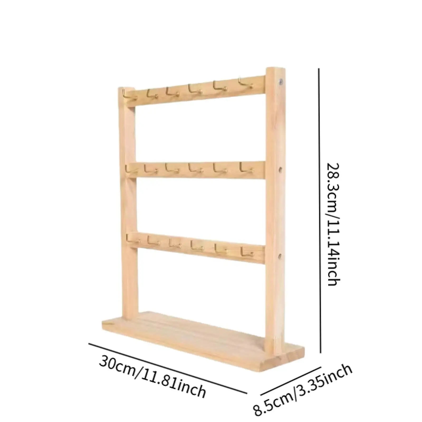 حامل عرض أقراط خشبي متعدد الطبقات منظم مجوهرات للقلائد والأساور والخواتم والقطعة المركزية للحرف اليدوية #6