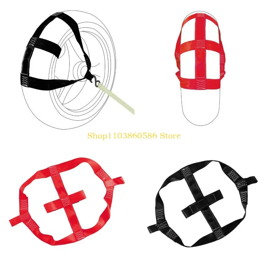 242A Motorcycle Rear Wheel Tie-Down Strap for Trailer Loading and Towing, Reinforced Polyester Webbing with Secure Wheel Hold