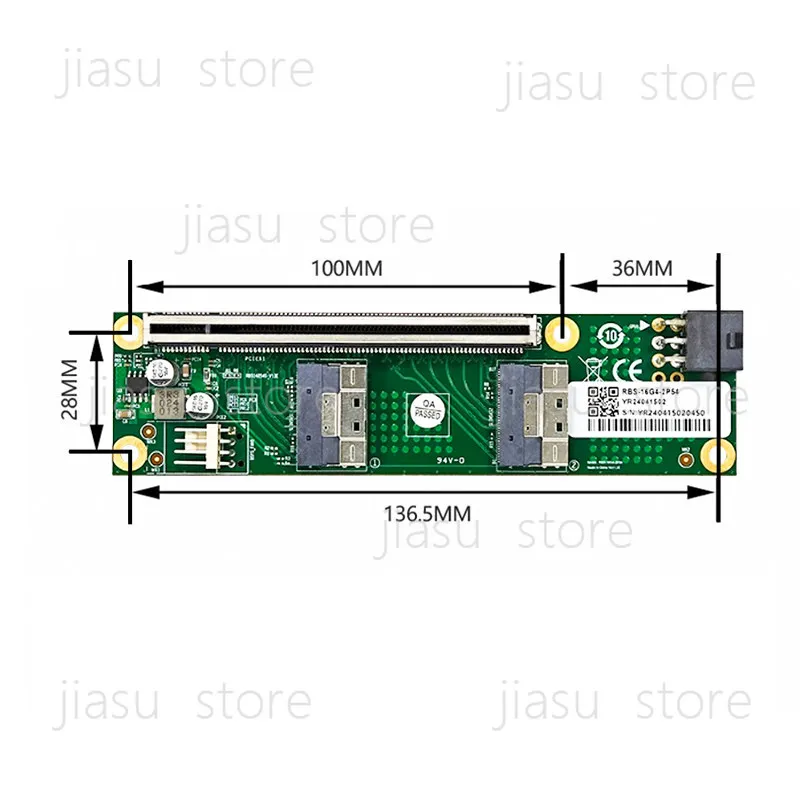 discrete graphics card U.2 extended adapter expansion PCIe4.0 x16 to SlimSAS 8654 half-height adapter