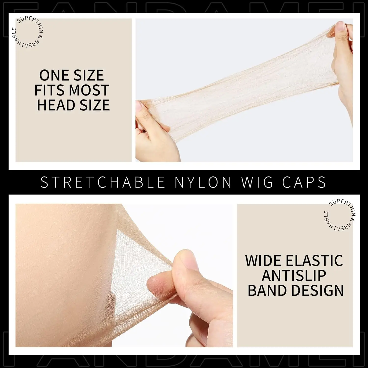 4/12 قطعة شبكة النايلون التهوية عارية الجورب غطاء شعر مستعار Hairnets بسط نهاية إغلاق سوبر اضافية رقيقة الجلد تنفس غطاء شعر مستعار #5