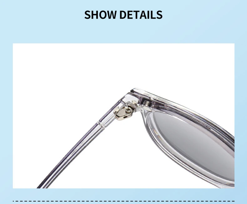 Vcka transparenten Rahmen Frauen Myopie Sonnenbrille 6 in 1 Mode polarisierten Magnet clip auf Brille verschreibung pflicht ige Brille-0.5 ~-6,0 – Detail 6