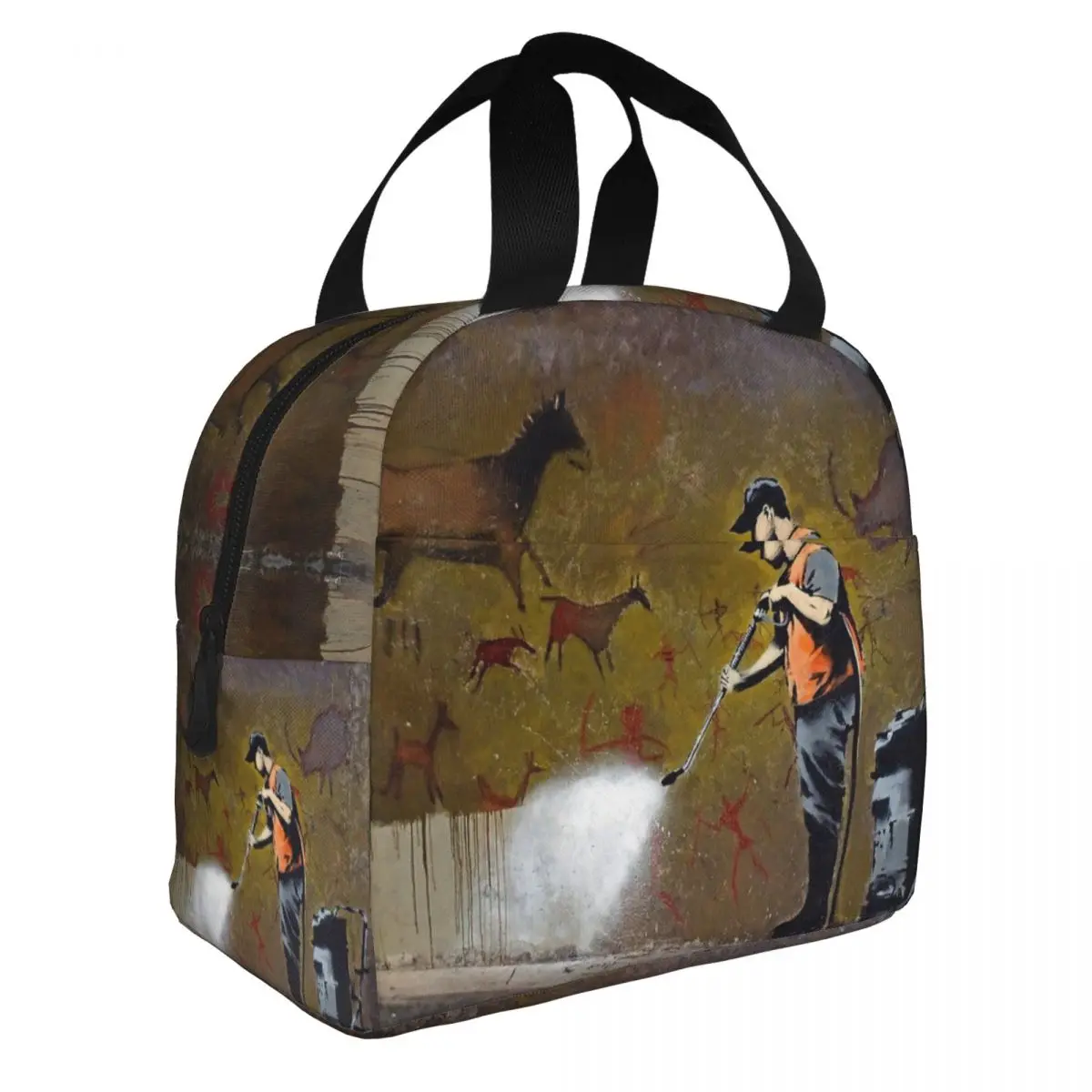 Council Worker By Banksy Insulated Lunch Bag Large Meal Container Cooler Bag Lunch Box Tote School Picnic Bento Pouch