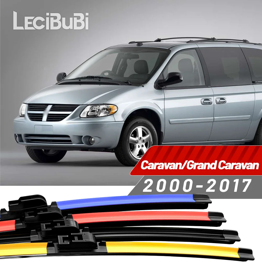 2 uds para Dodge Caravan Grand Caravan 2000-2017 2011 2012 2013 2014 2015 2016 limpiaparabrisas delantero limpiaparabrisas