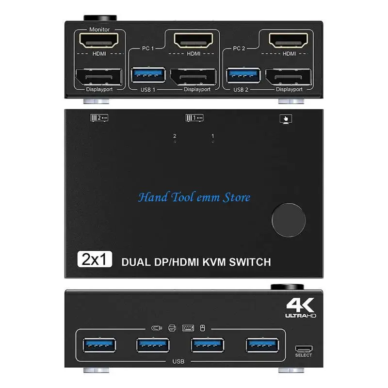 

H37F USB3.0 High Definition Multimedia Port KVM Switcher Multiple Inputs 4xUSB Port