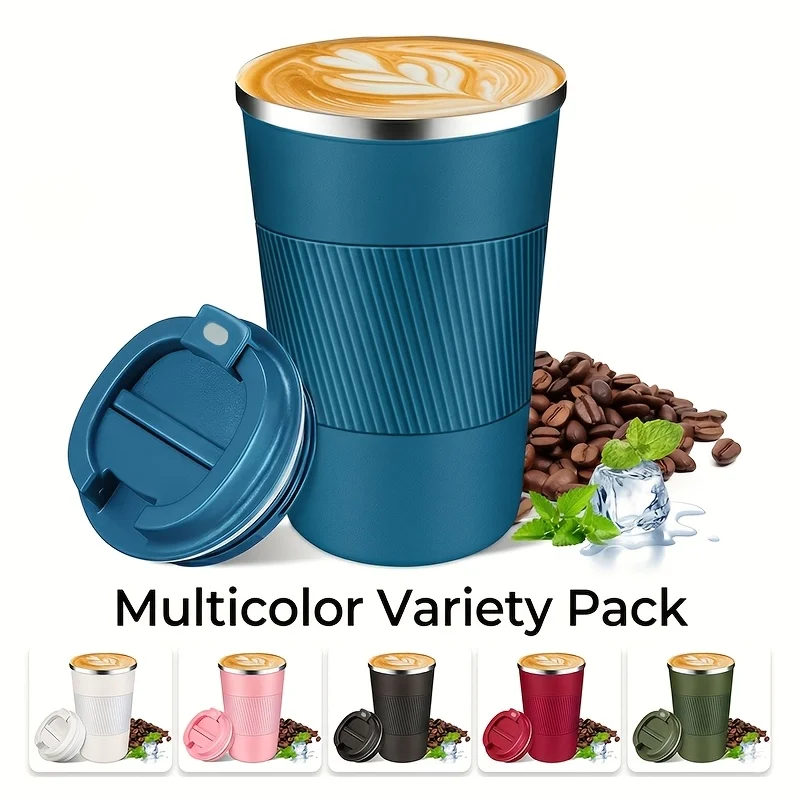 Insulated Travel Coffee Mug, Spill And Leak Proof,Portable to Go Camping Stainless Steel Coffee Tumbler,Reusable Thermal Coffee