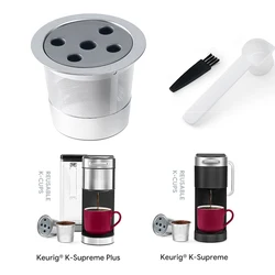 Stainless Steel Reusable K Cups For Keurig K Supreme & K Supreme Plus Refillable Five Holes K-Cups Pods Coffee Maker Filter