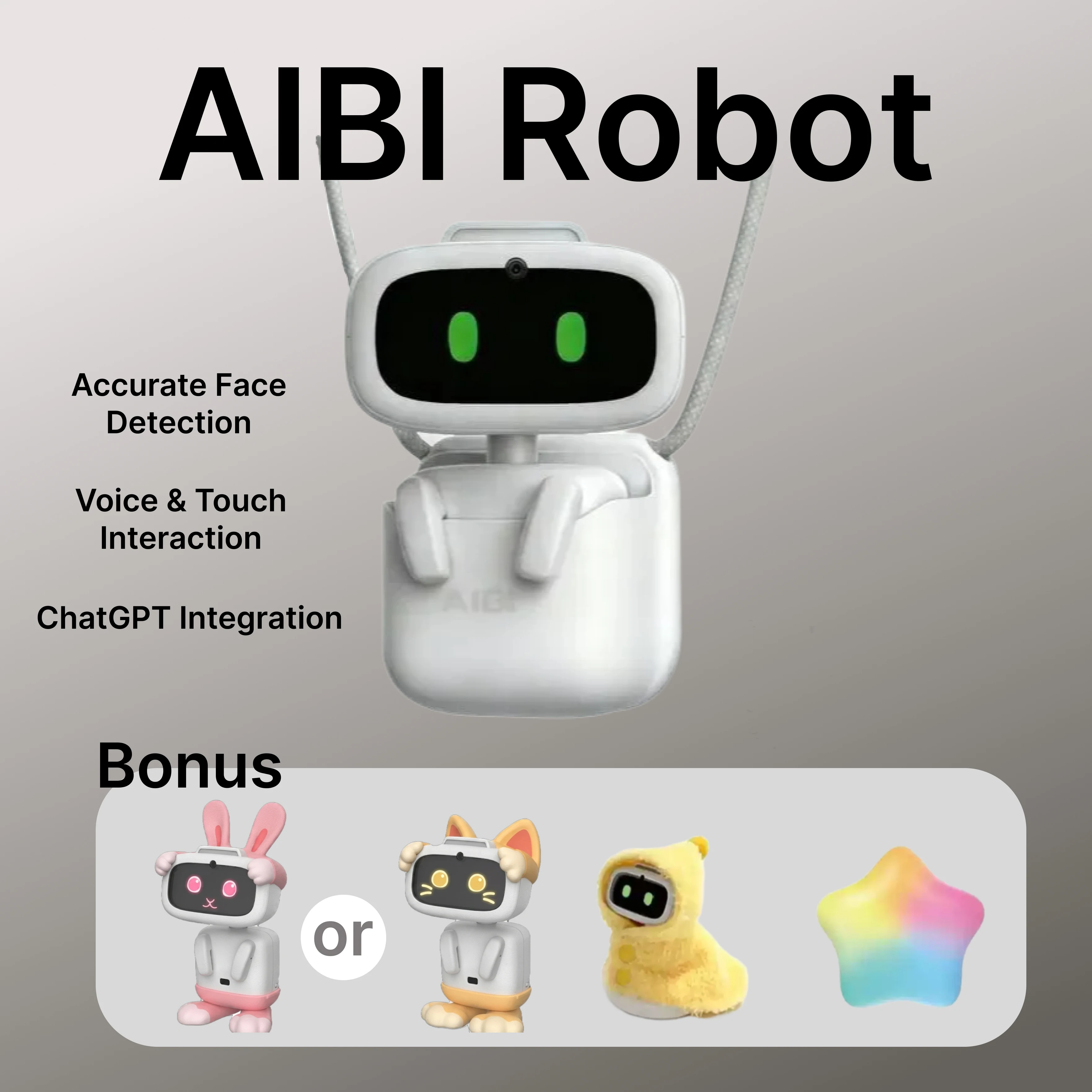 AIBI Ai Pocket Robot | AI Pet,Bluetooth Wifi Connect,Rotating Camera,GPT Voice Conversation,Small Robot,Holiday Gifts