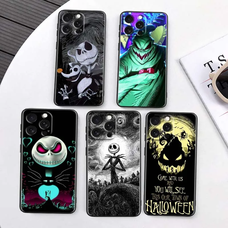 

Disney Nightmare Christmas Jack For Apple iPhone 16 16E 15 14 13 12 11 XS X Pro Max Plus Black Soft Silicone Cover Phone Case