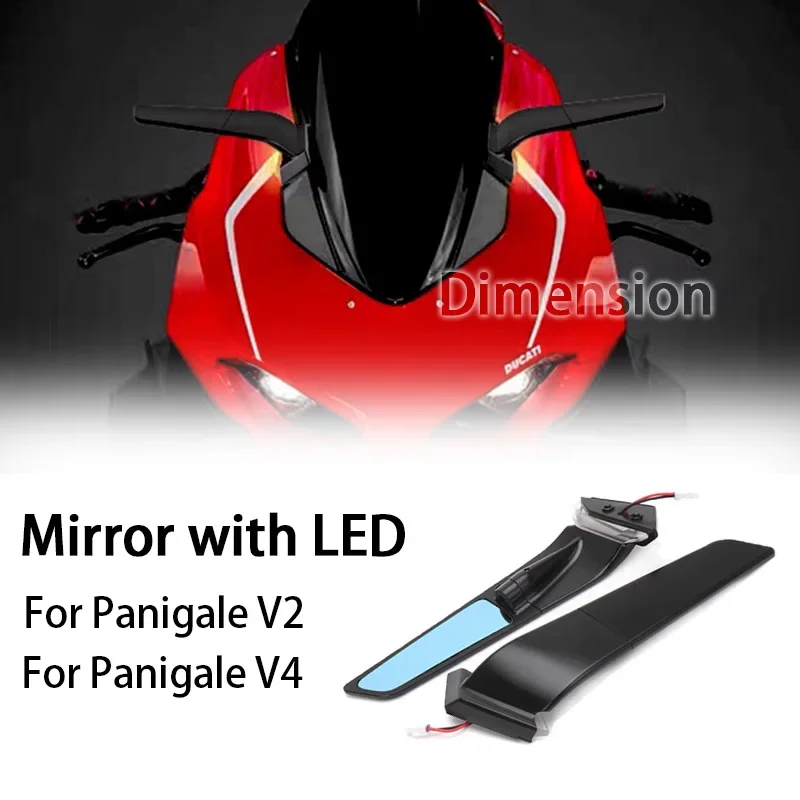 

New Motorcycle For Ducati Panigale V2 2020-2023 PANIGALE V4 2019-2022 Rearview Mirrors with LED Rotating Adjustable Wing Mirrors