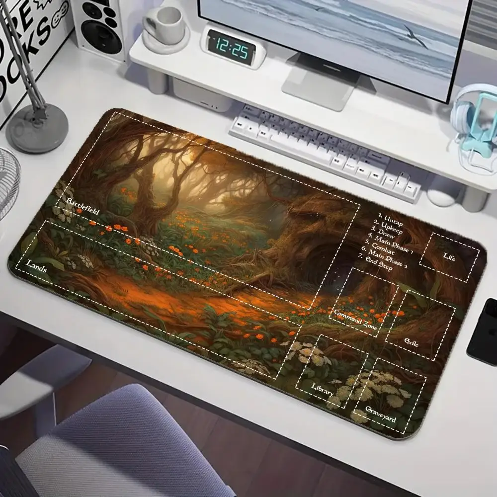 Mythical Magic Forest Magic Party Game Mat Durable Rubber for MTG&TCG Games 35X60cm Mouse Pad Offices Desk Mats Friendly Design