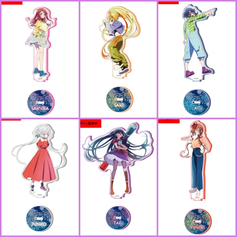 7pcs Zombie Land Saga the Movie Anime Tae/Lily/Saki/Sakura Character Acrylic Stand Model Figure 15CM Cosplay Prop Decor Toy Gift